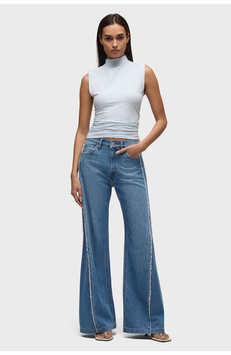 Hudson Jeans jodie loose fit wide leg w/ frayed seams, Alternate, color,