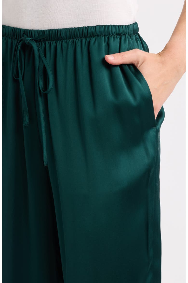 Wide Leg Satin Pants, Alternate, color, GREEN PONDEROSA