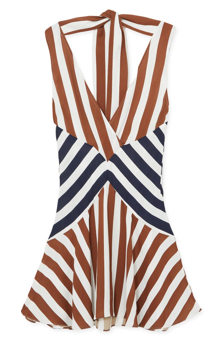 Reiss Esme Halter Dress, Alternate, color, Brown/Navy