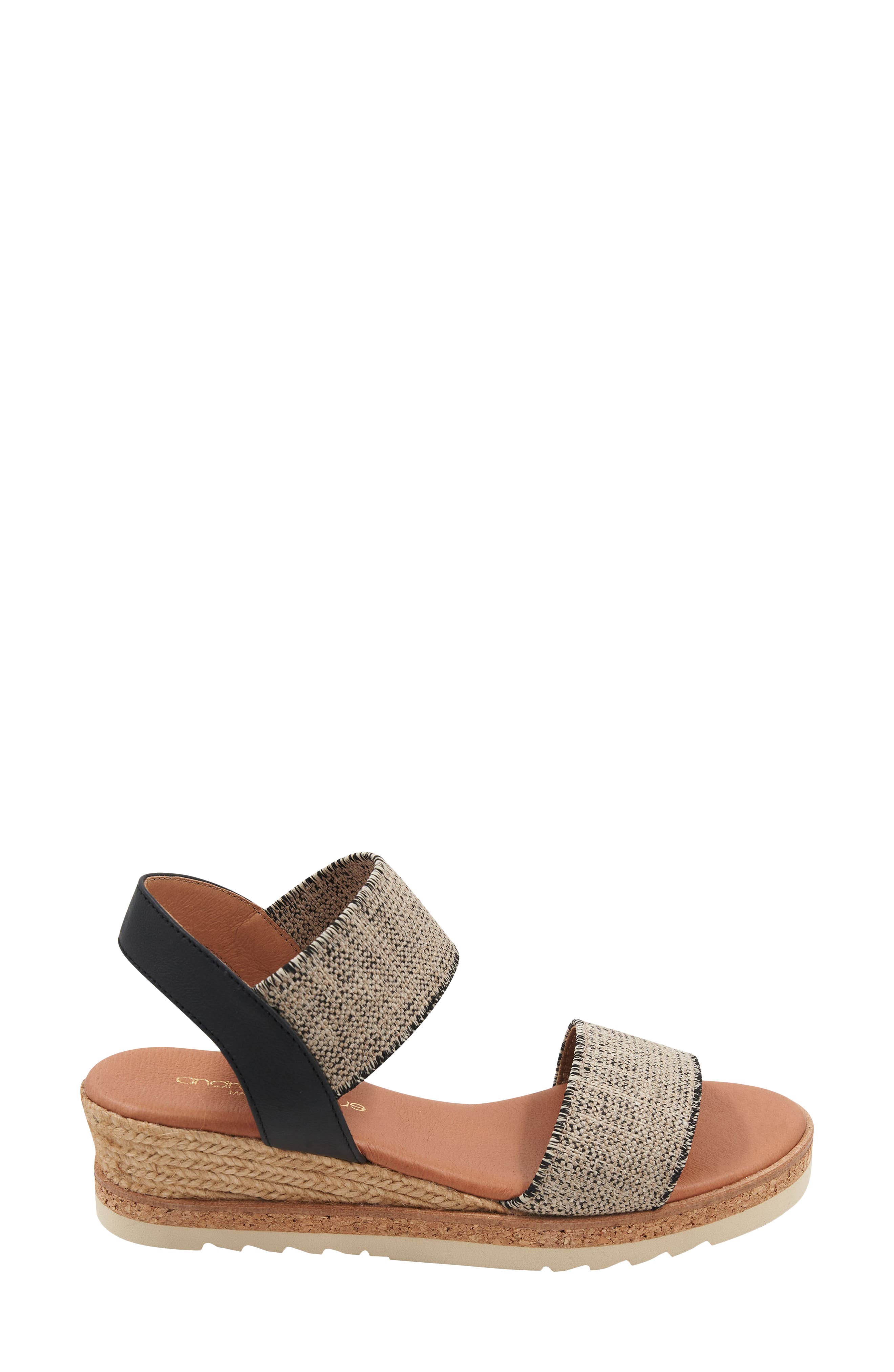 André Assous Neveah Espadrille Sandal, Alternate, color, Black/ Beige