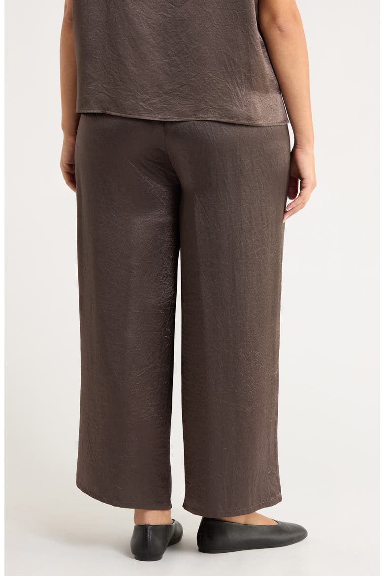 Crinkle Satin Wide Leg Ankle Pants, Alternate, color, RYE