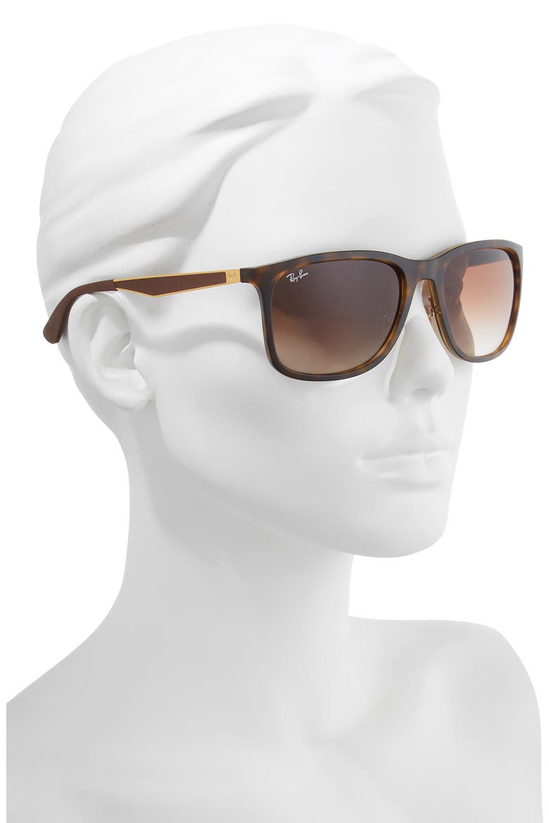 58mm Square Sunglasses, Alternate, color, MATTE HAVANA