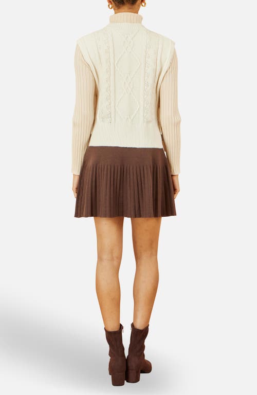 Yumi Knitted Pleated Mini Skirt In Multi