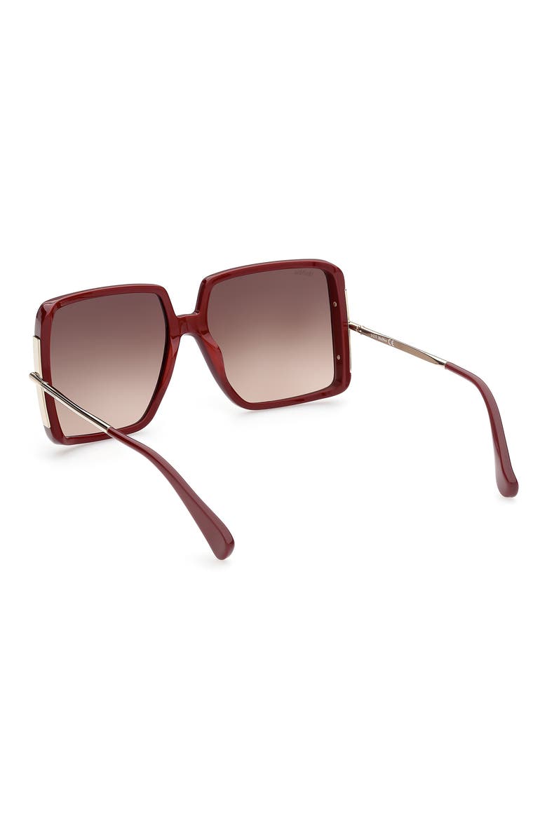 58mm Gradient Square Sunglasses, Alternate, color, SHINY RED / GRADIENT BROWN