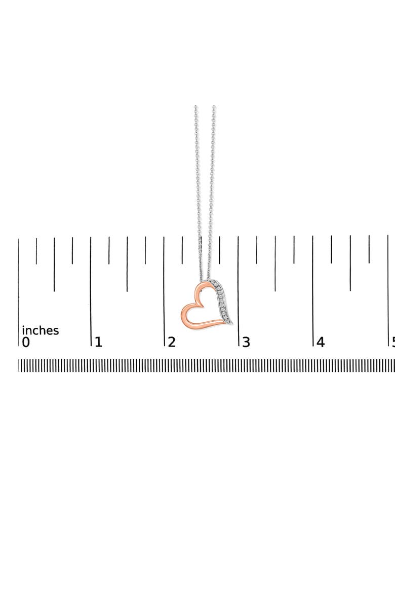 Haus of Brilliance 14K Rose Gold Plated Sterling Silver 1/10 Cttw Diamond Open Heart Pendant Necklace, Alternate, color, White Gold Over Silver