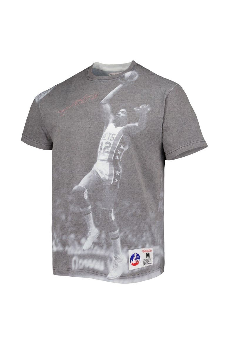 Men's Mitchell & Ness Julius Erving Heather Gray New York Nets Above The Rim T-Shirt, Alternate, color, Heather Gray