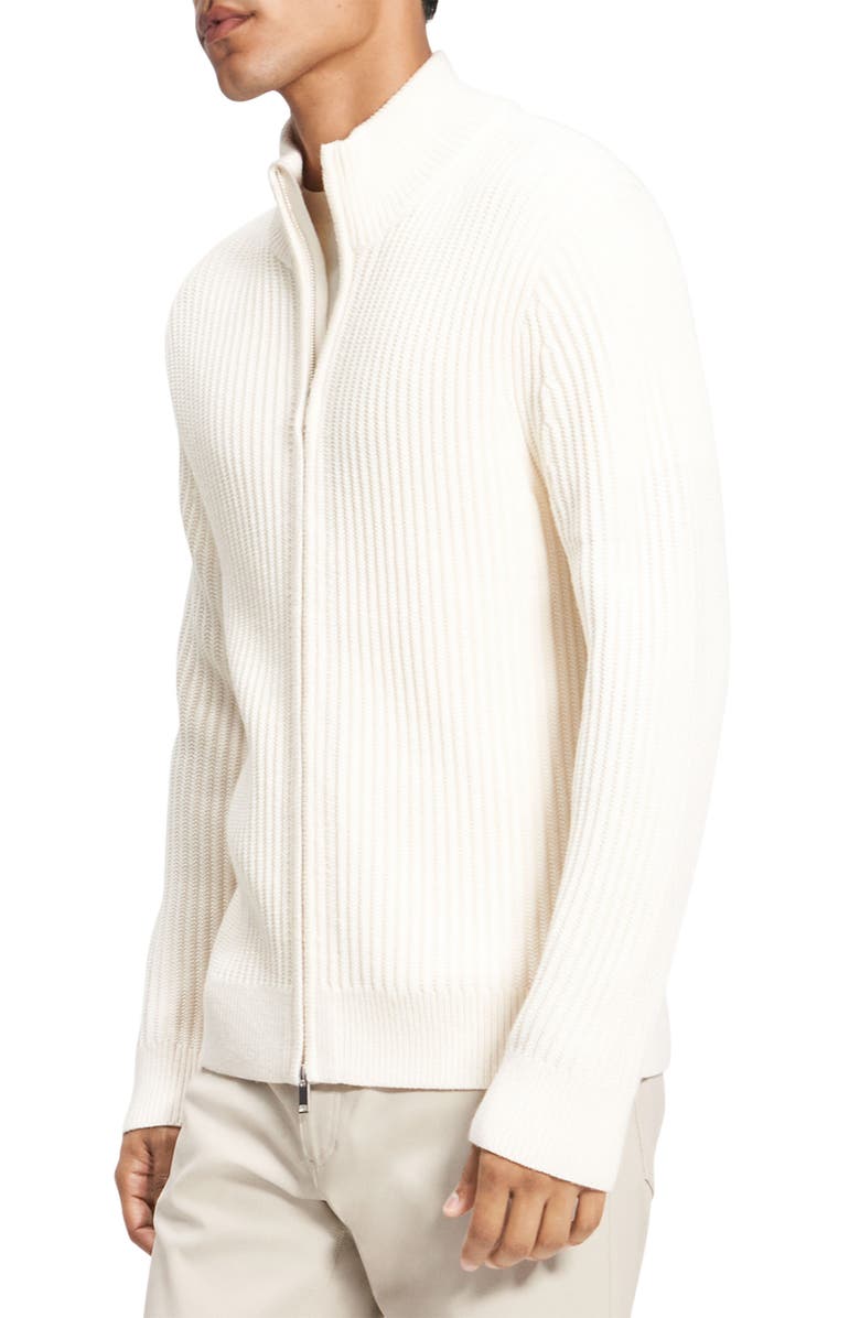 Theory Tomas Rib Merino Wool Zip Cardigan, Alternate, color, 