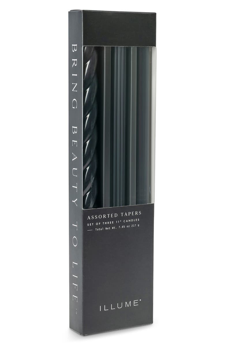 ILLUME<sup>®</sup> Assorted 3-Pack Taper Candles, Alternate, color, Black