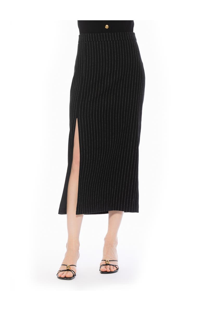 Alexia Admor Onyx Skirt, Main, color, Black Pinstripe