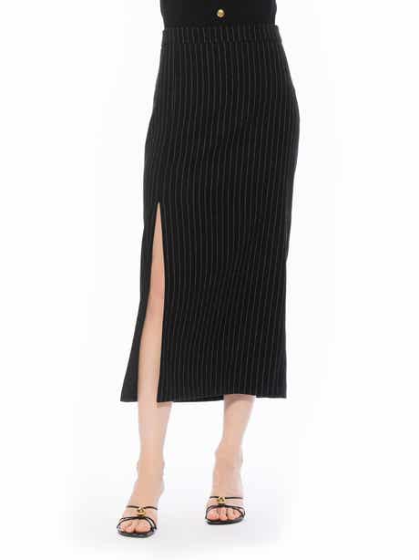 Onyx Side Slit Midi Skirt