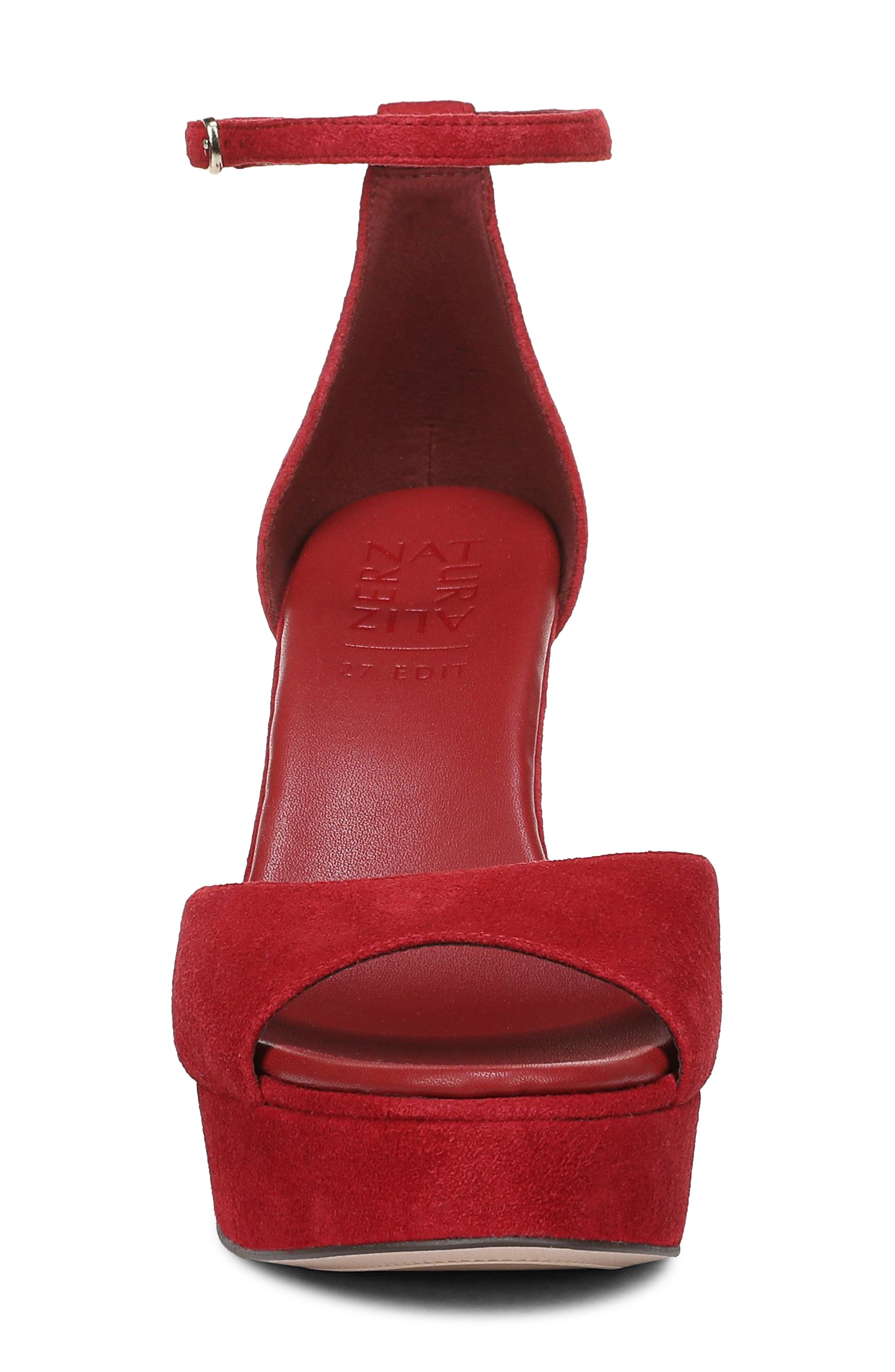 Delphie Ankle Strap Platform Sandal, Alternate, color, HEARTS FLAME RED