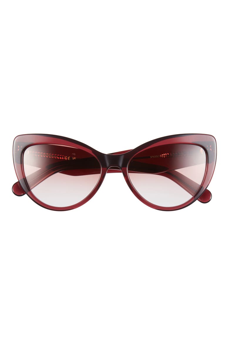 Salvatore Ferragamo 56mm Cat Eye Sunglasses, Main, color, WINE