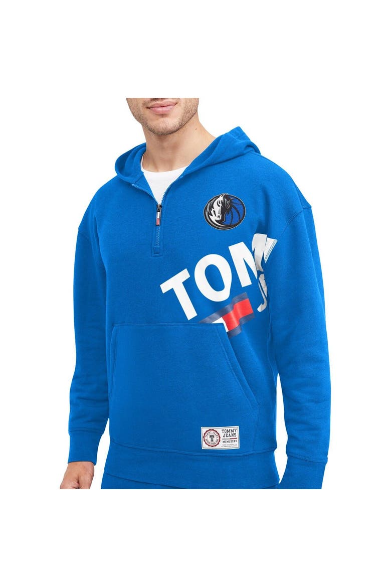 Men's Tommy Jeans Blue Dallas Mavericks Bernard Half-Zip Hoodie, Main, color, Blue
