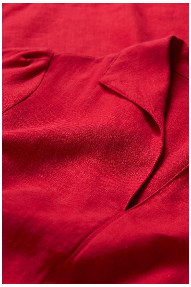 Fen Violet Linen Midi Shirtdress, Alternate, color, SCARLET