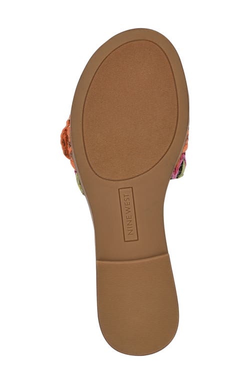 Nine West Poland Slide Sandal In Orange