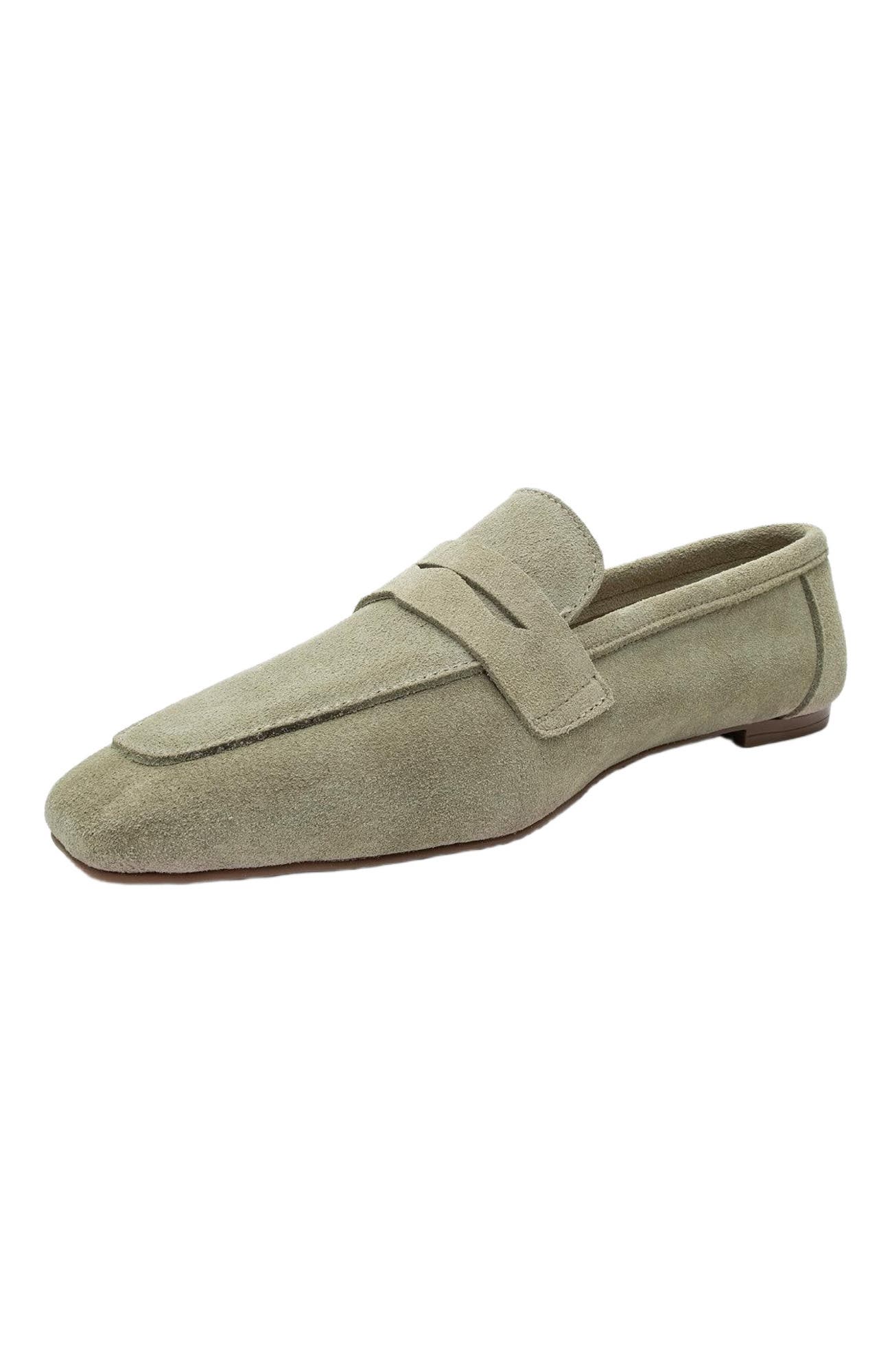 Morne Leather Loafers, Alternate, color, Green Suede Leather