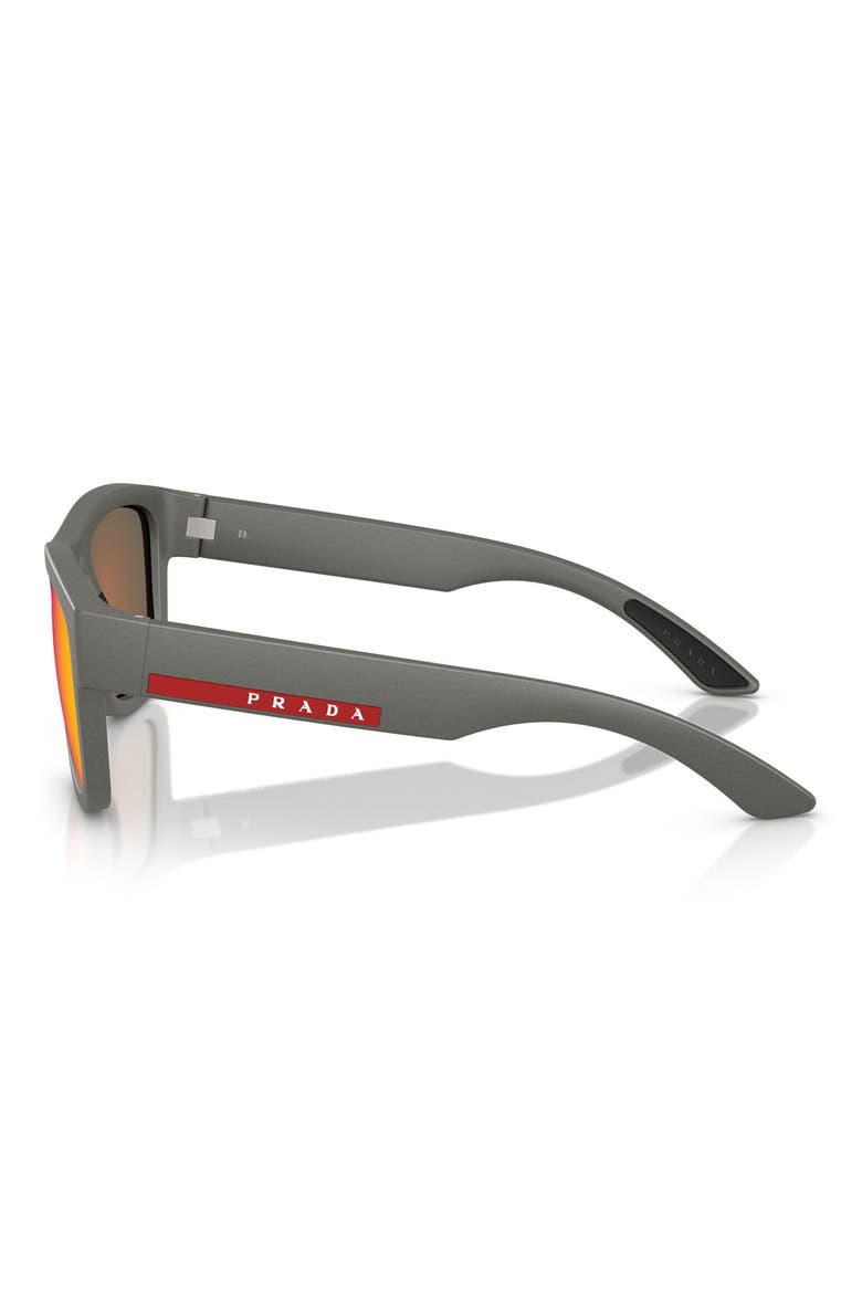 56mm Pillow Sunglasses, Alternate, color, SILVER GREY / BROWN ORANGE