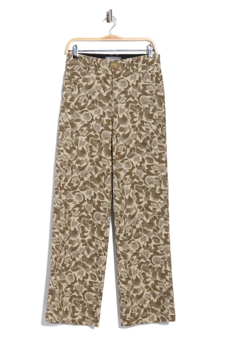 Dart Print Wide Leg Pants, Alternate, color, FOREST MOSS/ LIGHT KHAKI