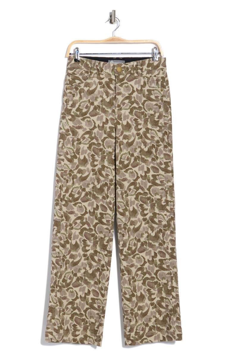 Democracy Dart Print Wide Leg Pants, Alternate, color, Forest Moss/ Light Khaki