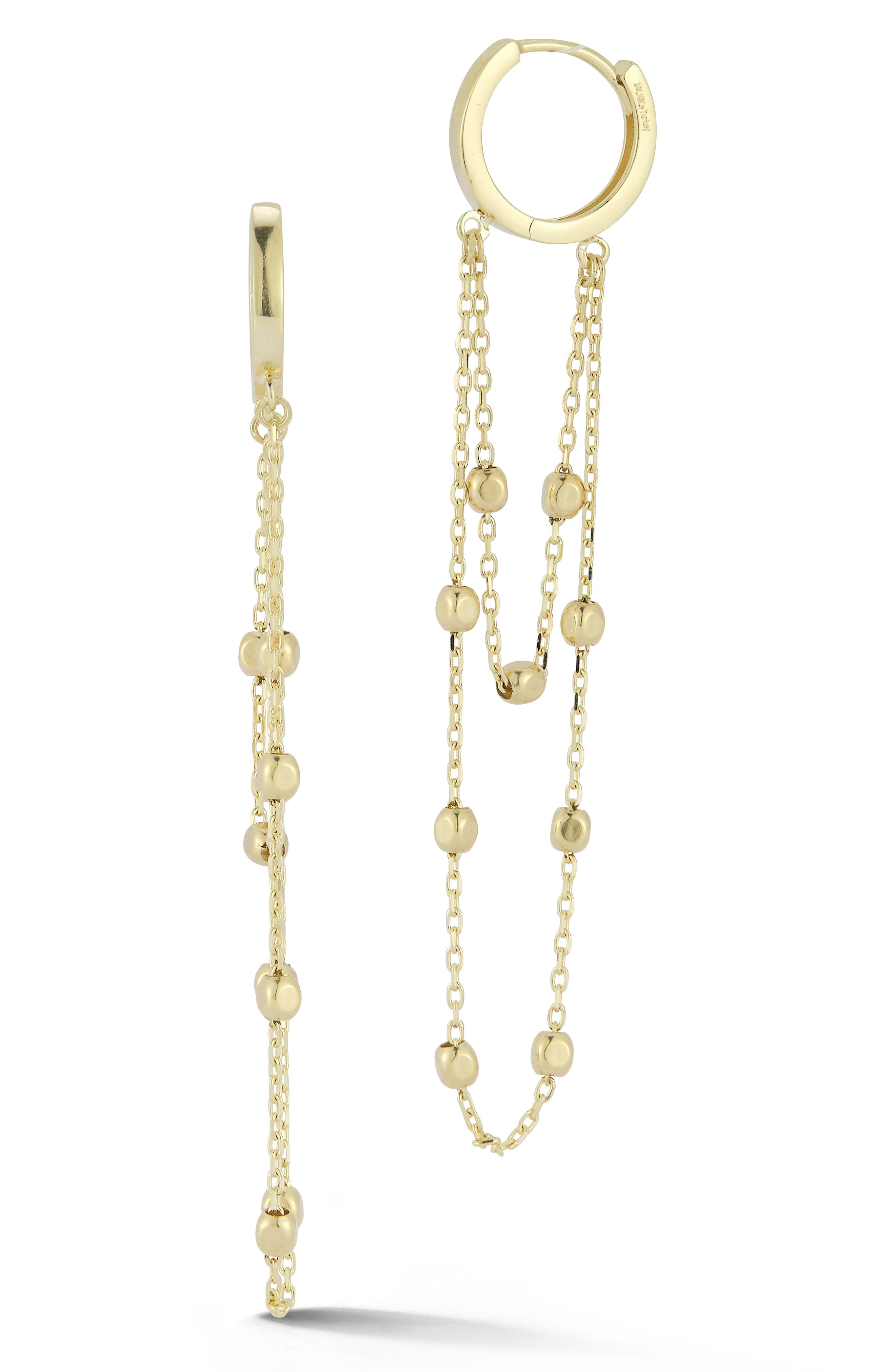 Ember Fine Jewelry 14K Gold Chain Huggie Hoop Earrings