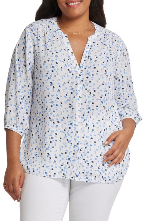 Semisheer Pintuck Blouse (Plus Size)