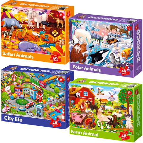 Kids Jigsaw Puzzles Shimmer & Animal Puzzle Set - 48 Piece