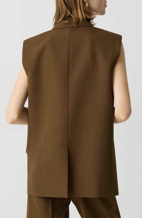 Theory Oversized Vest In Wool-blend In Clove