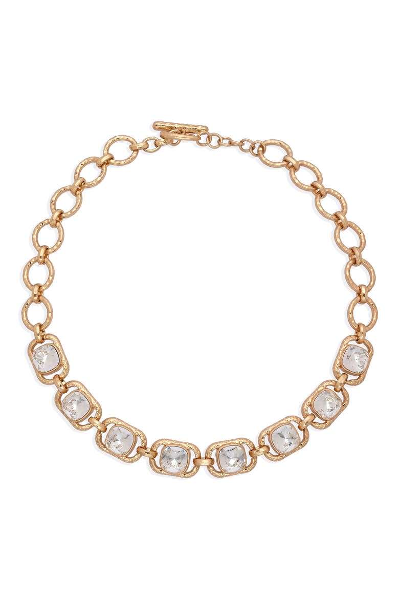 Heirloom Crystal Collar Necklace, Alternate, color, GOLD