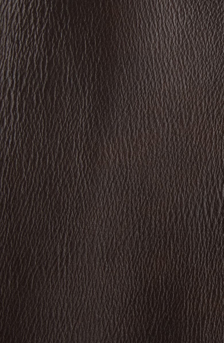 Jacquemus Le Bombardier Lambskin Leather & Genuine Shearling Aviator Jacket, Alternate, color, Dark Brown