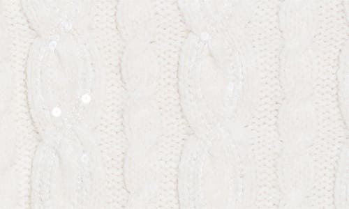 Vince Camuto Sequin Cable Sweater In White