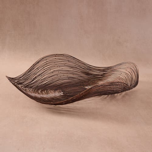 Ten Thousand Villages Lahar Wavy Wire Bowl In Brown