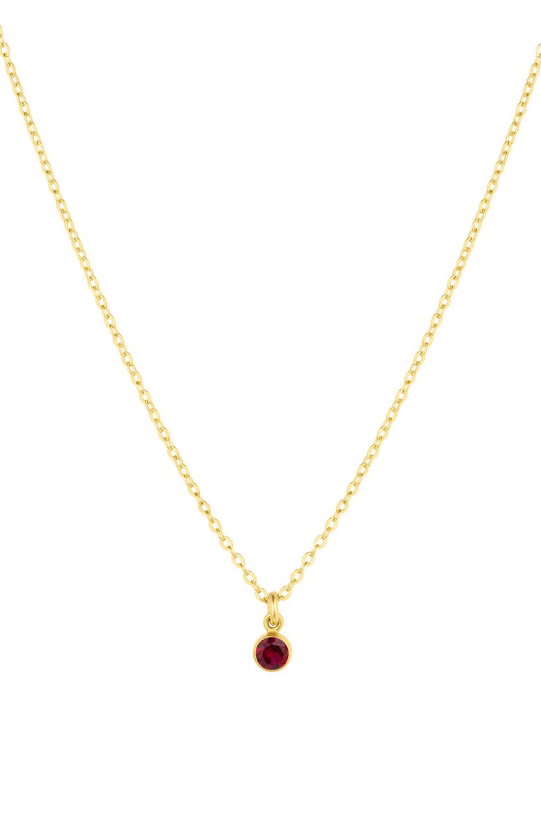 Set & Stones Birthstone Charm Necklace, Main, color, Gold / January