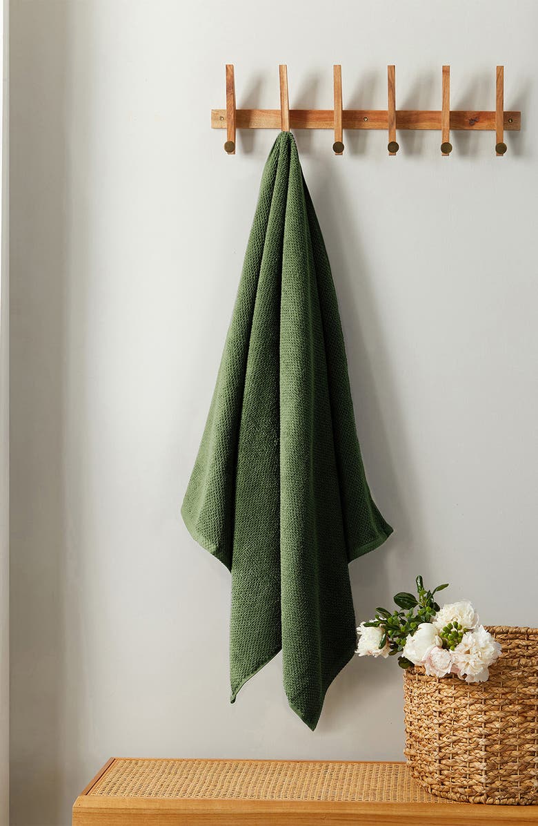 Woven & Weft Cotton 2-Pack Oversized Bath Sheet Set, Alternate, color, Forest Green