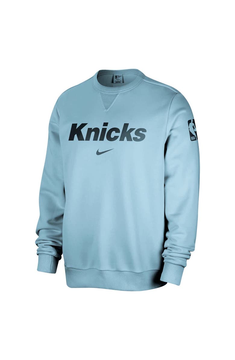 Nike Men's Nike Light Blue New York Knicks Courtside Standard Issue Performance Pullover Sweatshirt, Alternate, color, Light Blue