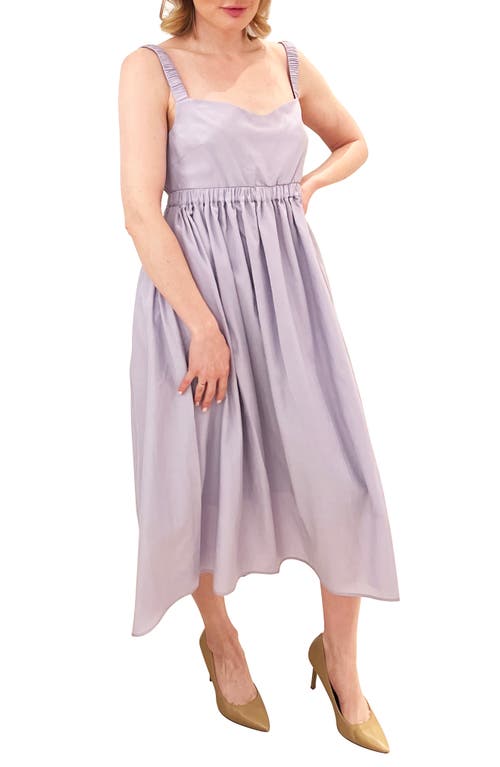 Emilia George Isabella Smocked Maternity Maxi Dress in Purple 