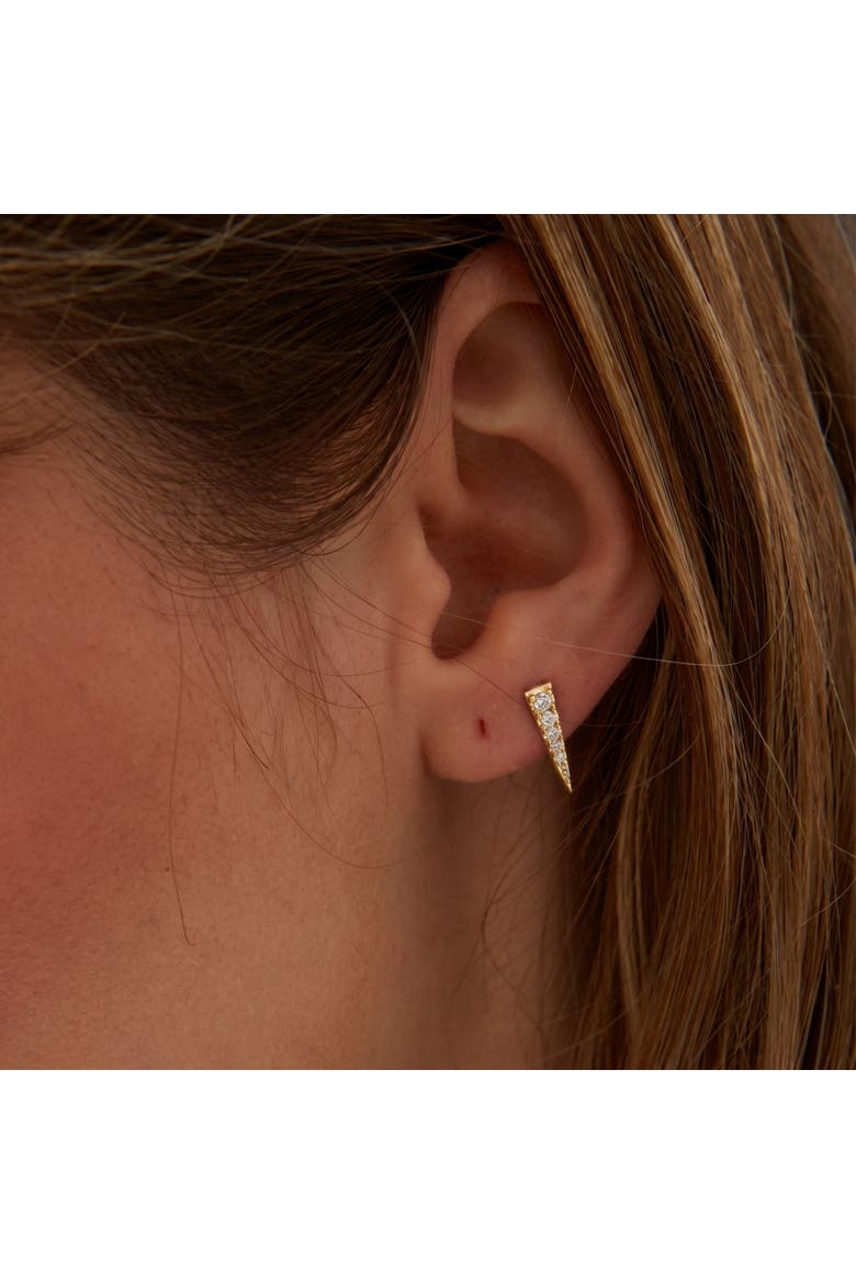 Long Pave Dagger Stud Earrings, Alternate, color, Gold