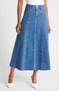 Veronica Beard Alix High Waist Circle Denim Skirt