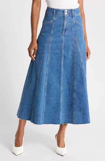 Alix High Waist Circle Denim Skirt