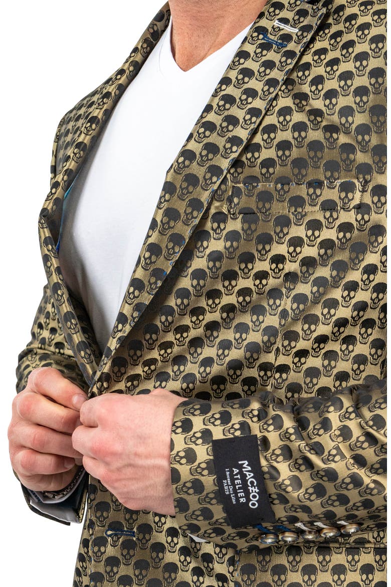 Skullrepeat Green Jacquard Blazer, Alternate, color, GREEN
