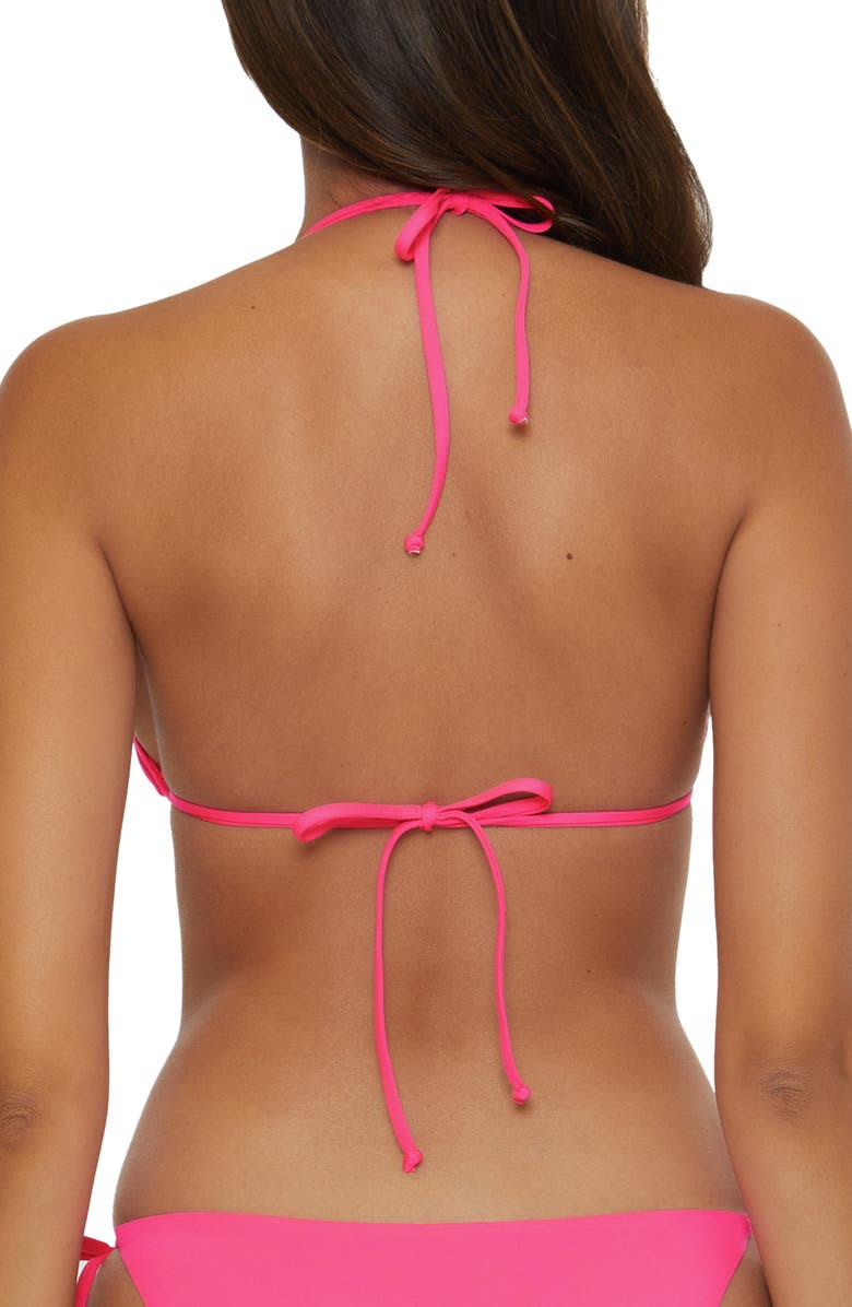 Becca Triangle Bikini Top, Alternate, color, Pink Glow
