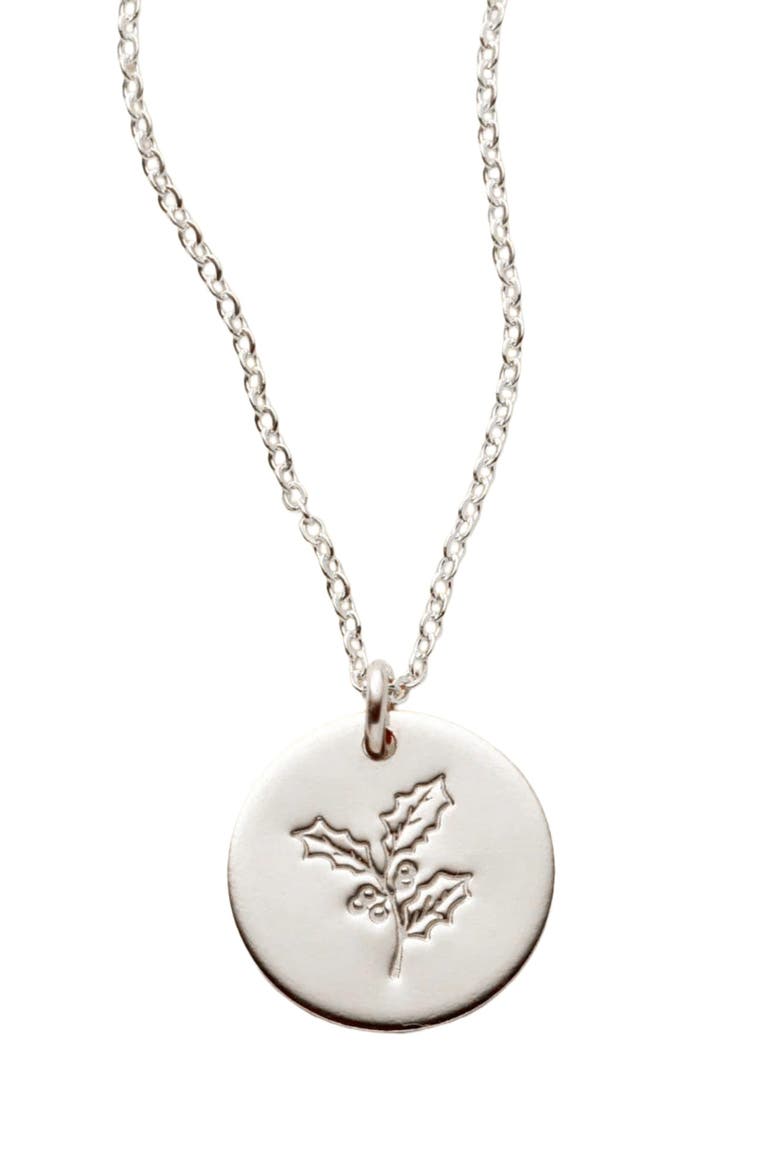 December Birth Flower Necklace, Main, color, Silver