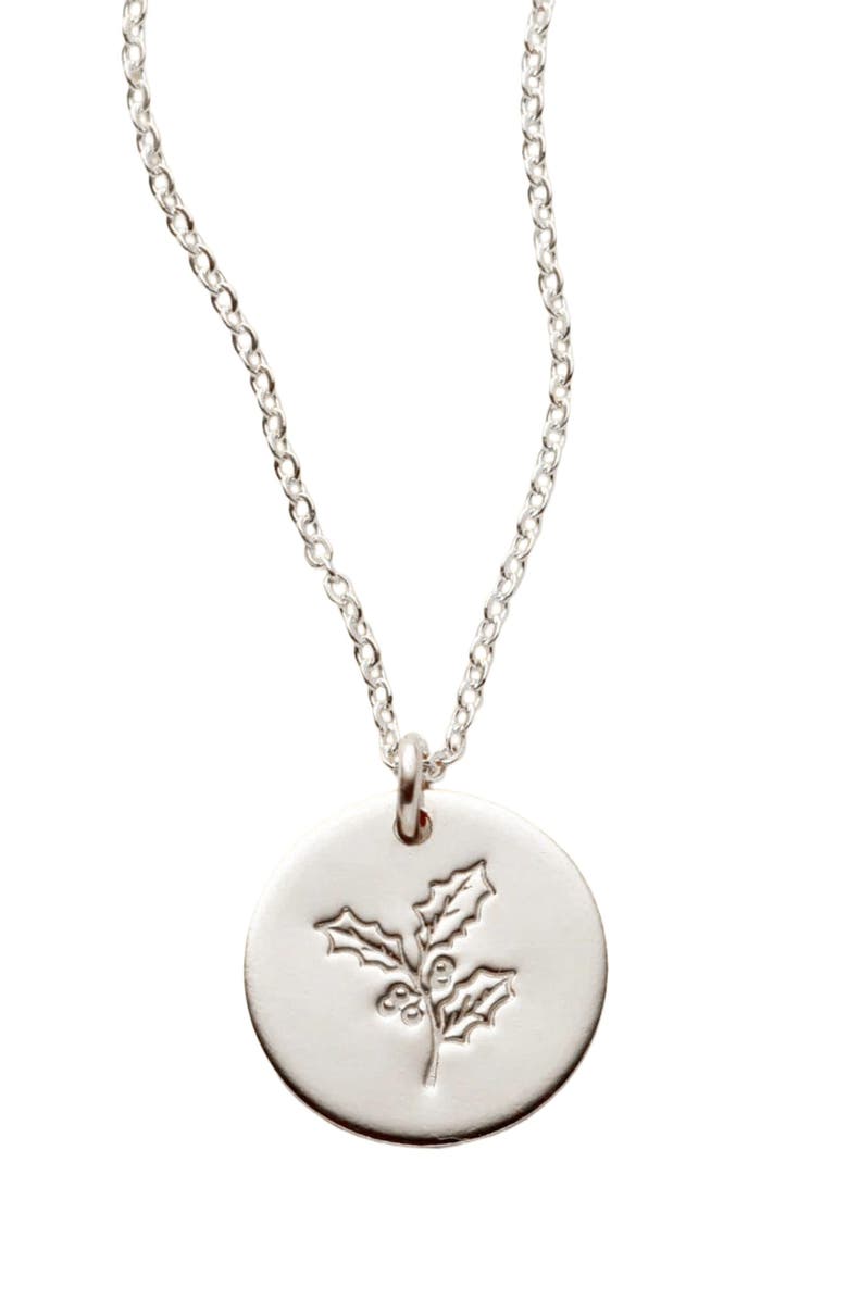 MADE BY MARY December Birth Flower Necklace, Main, color, Silver