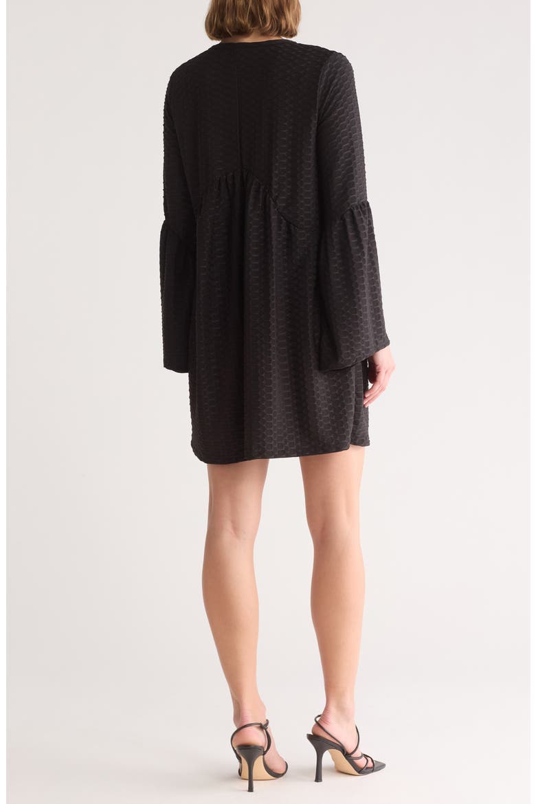 Bell Sleeve Swing Dress, Alternate, color, BLACK
