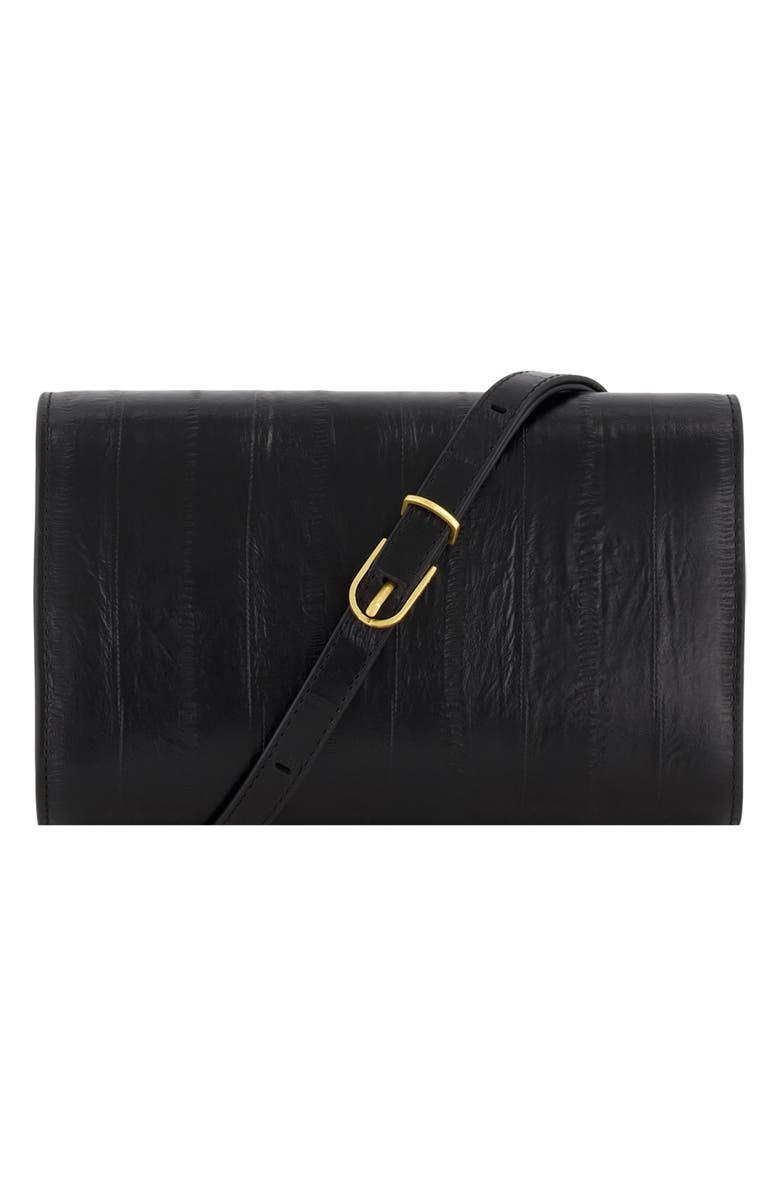 Vince Eel Embossed Leather Wallet on a String, Alternate, color, Black