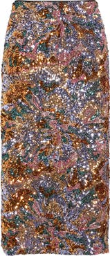 Elie Tahari The Adrianne Sequin Midi Skirt