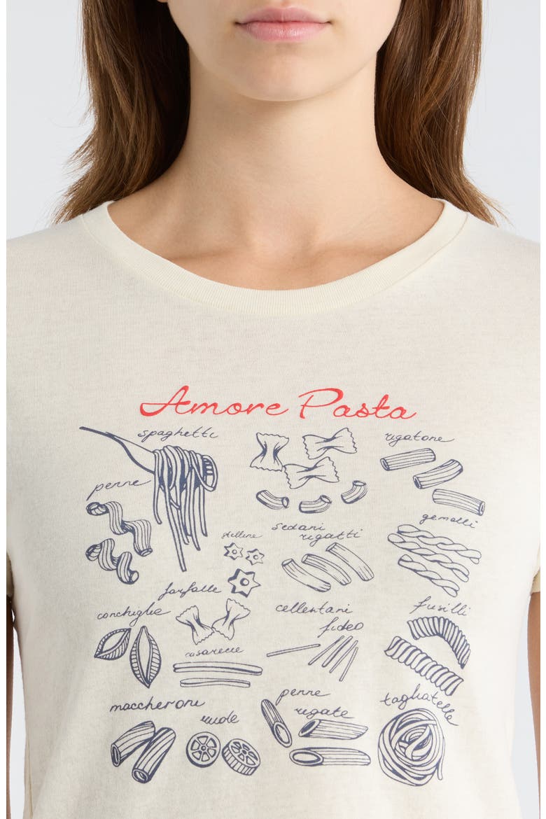 Amour Pasta Graphic T-shirt, Alternate, color, MARSHMALLOW