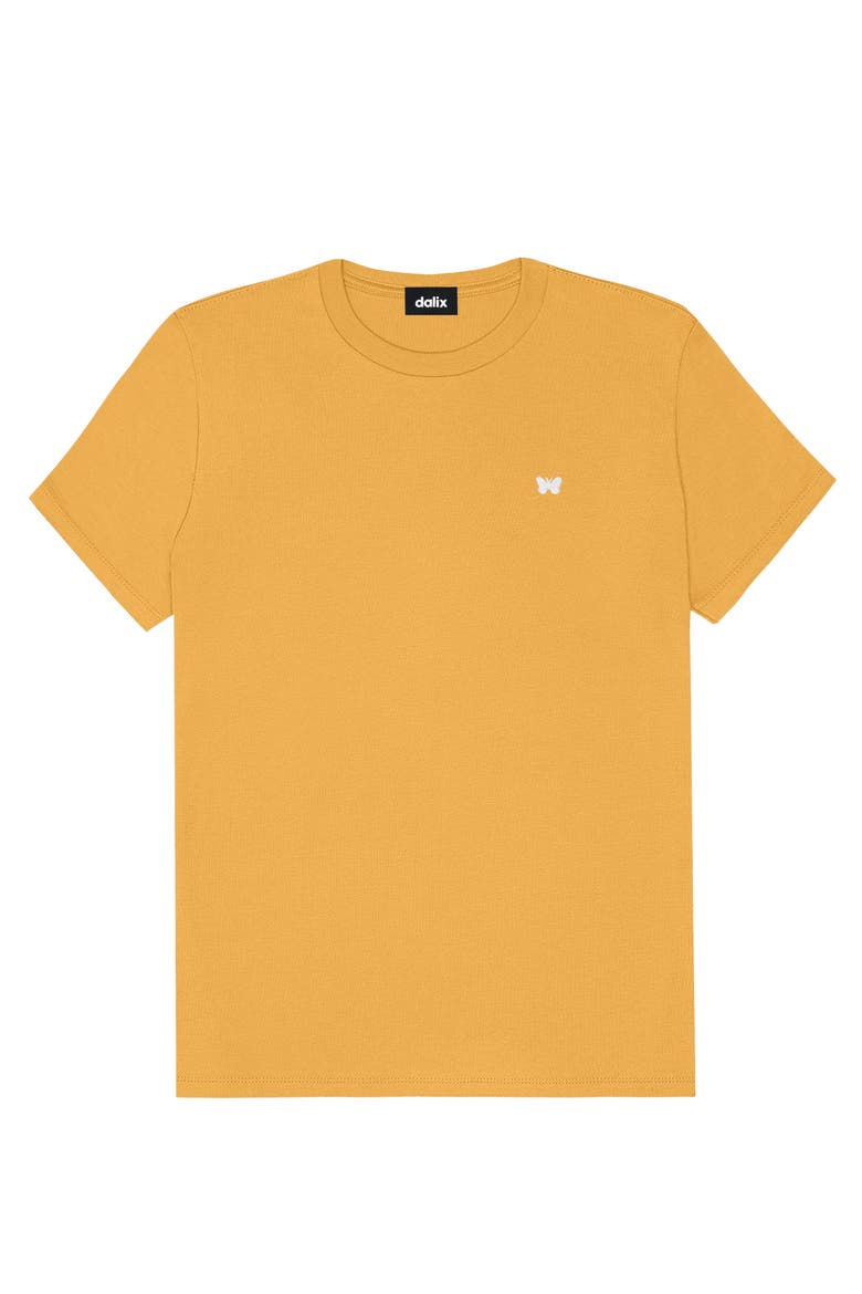 Womens Lil Butterfly Lightweight Jersey Tee, Main, color, Mustard