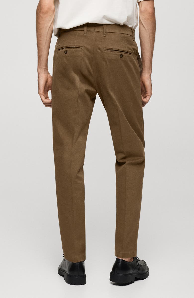 MANGO Regular Fit Cotton Pants, Alternate, color, Khaki