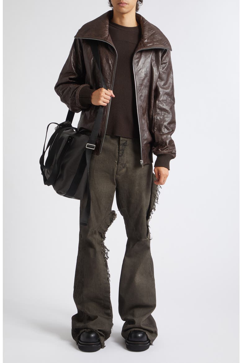 Dracuflight Leather Jacket, Main, color, GREASE