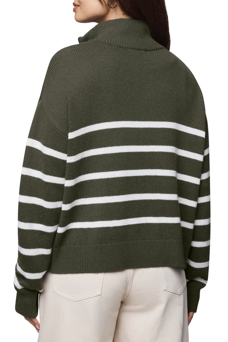 Georgie Stripe Oversize Quarter Zip Sweater, Alternate, color, GRN SPRCE/P OAK